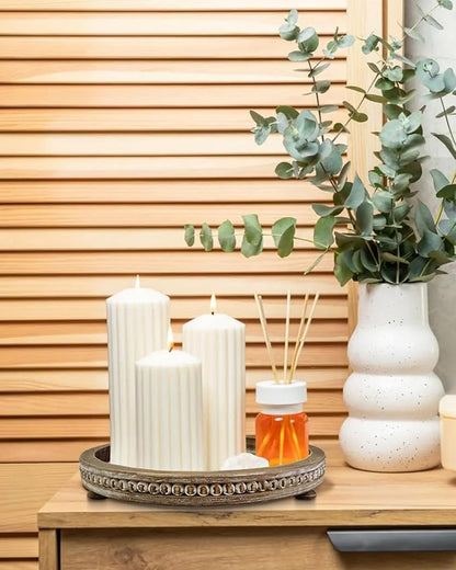 12 Inch Rustic Wooden Decorative Tray