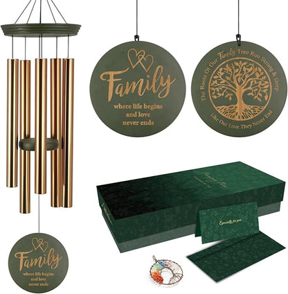 Large Outdoor Windchime with Engraved Tree of Life