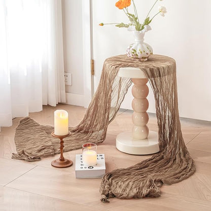 Gauze Table Runner - 10ft Tuscan Tan