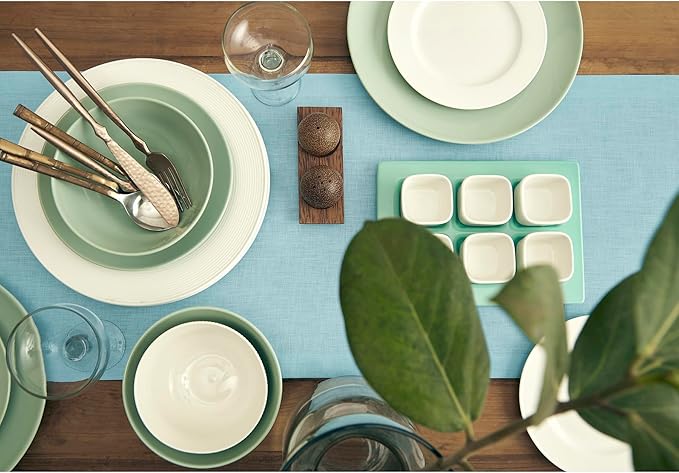 100% Pure Linen Table Runner 14 x 72 Inch -  Aqua Blue