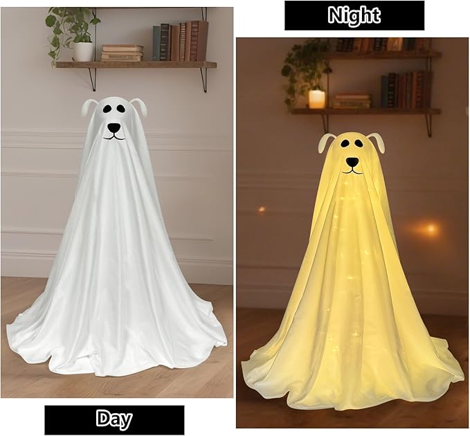 Light-Up Freestanding Ghost Dog with Remote