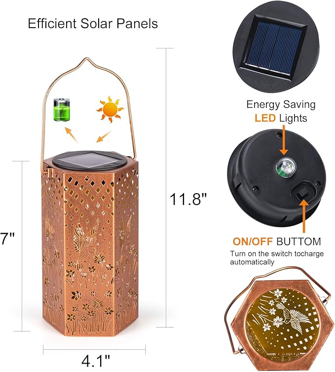 2 Pack Hummingbird Solar Lanterns