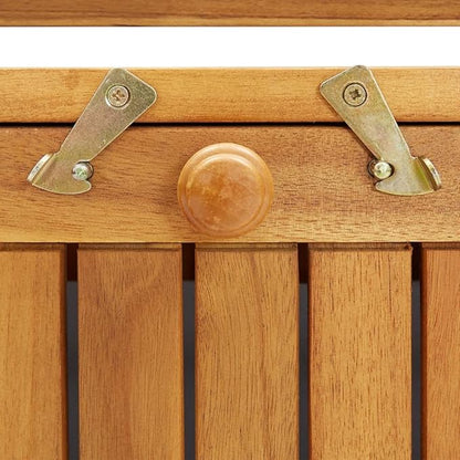 Solid Acacia Wood Outdoor Storage Bench with Cushion