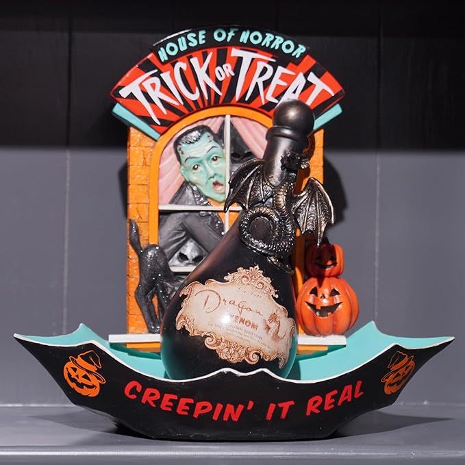 Resin Black Dragon Halloween Potion Bottle