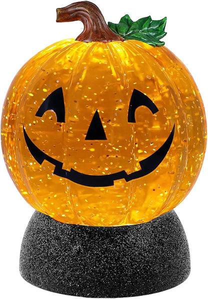 Battery Operated/USB Powered Musical Snow Globe - Halloween Pumpkin