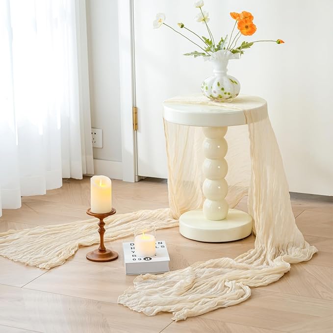 Beige Cheesecloth Table Runner - 120"