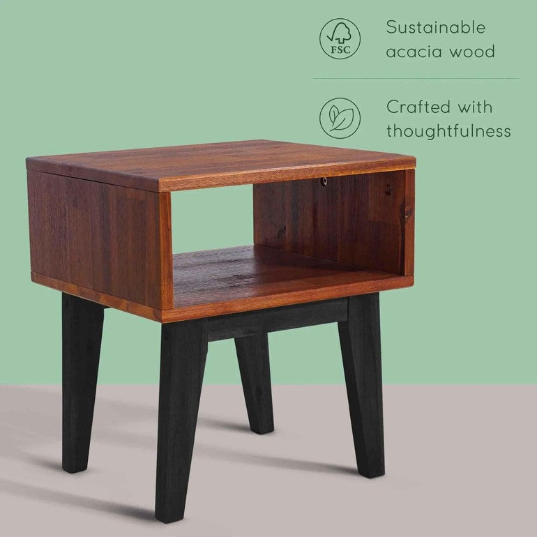 Serena Solid Acacia Wood Nightstand - 6 Colors