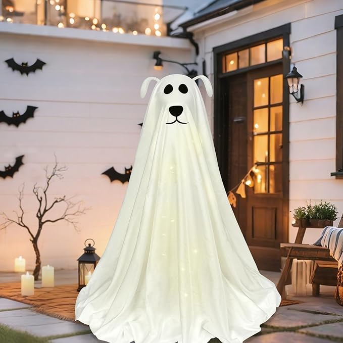 Light-Up Freestanding Ghost Dog with Remote