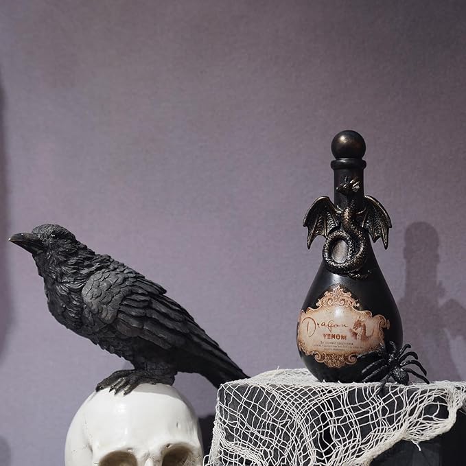 Resin Black Dragon Halloween Potion Bottle
