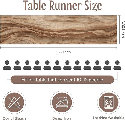 Gauze Table Runner - 10ft Tuscan Tan