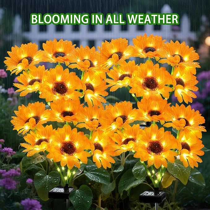 Sunflower Solar Lights - 4 Pack