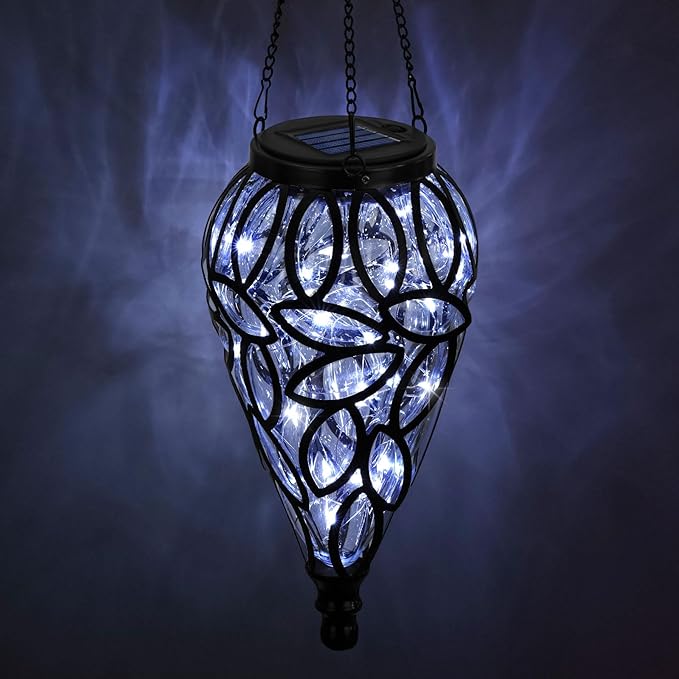 Outdoor LED Solar Hanging Lantern - Cool White