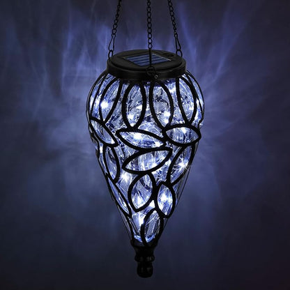 Outdoor LED Solar Hanging Lantern - Cool White