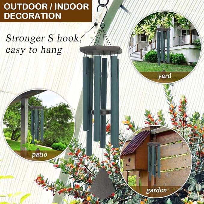 36" Melody Wind Chime - Forest Green