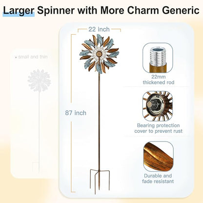87 Inch Extra Large Wind Spinner - Feather Design