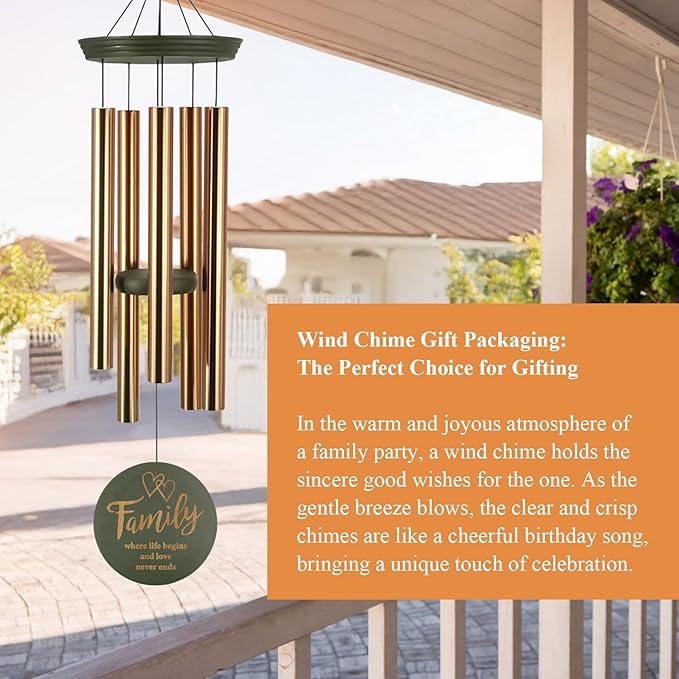 Large Outdoor Windchime with Engraved Tree of Life