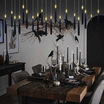 Set of 22 Battery Operated Flameless Floating Candles - Black