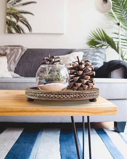 12 Inch Rustic Wooden Decorative Tray