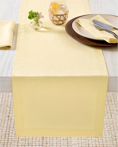 100% Pure Linen Butter Yellow Table Runner - 14 x 60 Inch