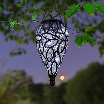 Outdoor LED Solar Hanging Lantern - Cool White