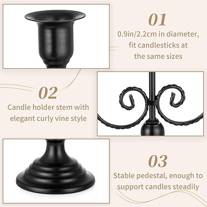 3-Arm Black Metal Halloween Candelabra