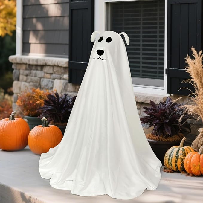 Light-Up Freestanding Ghost Dog with Remote