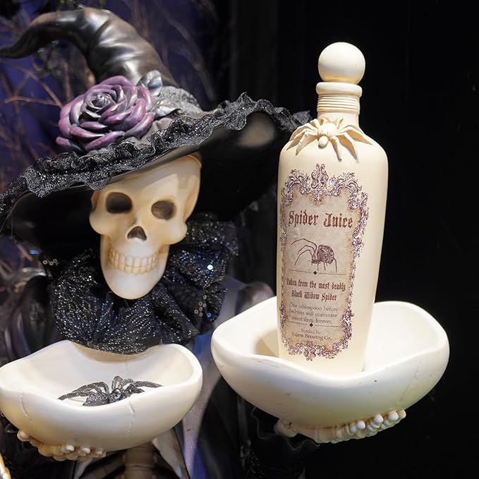 White Resin Witch Potion Bottles - Spider Venom