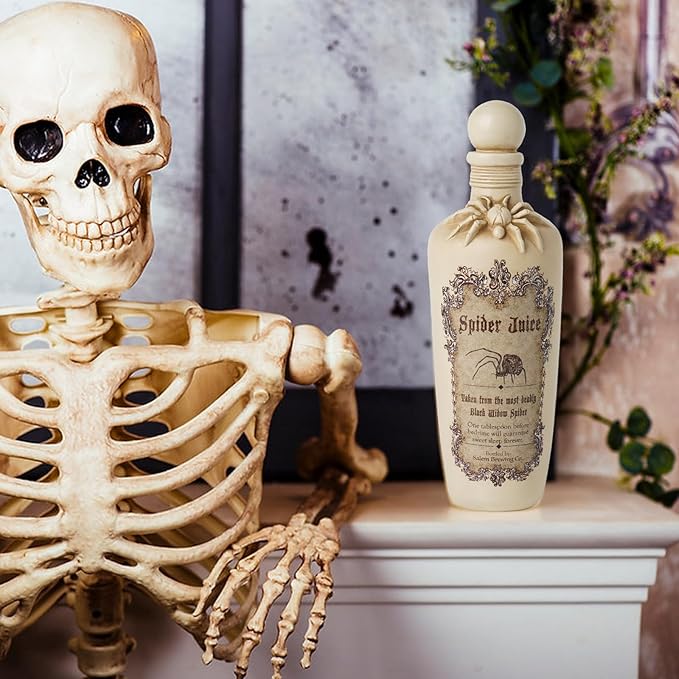 White Resin Witch Potion Bottles - Spider Venom