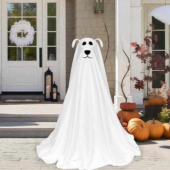 Light-Up Freestanding Ghost Dog with Remote