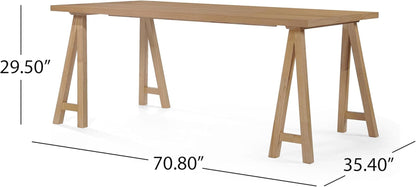 Mid Century Modern Dining Set - 7 Piece in Natural Oak