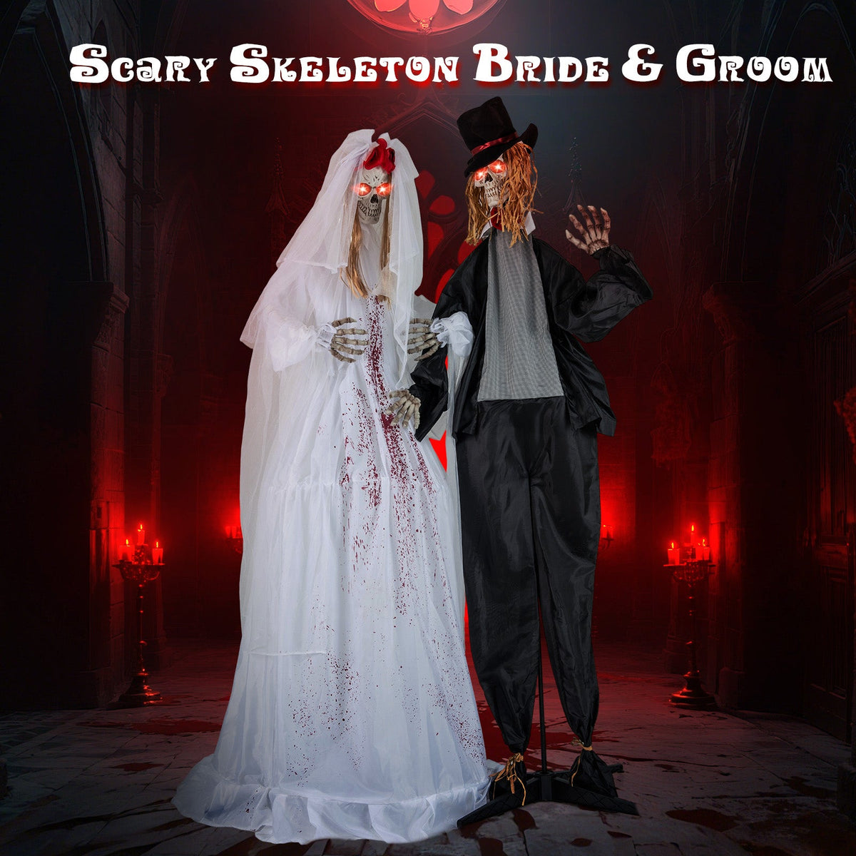 Haunted Animatronic Standing Bride - 7.2 FT Halloween Decoration