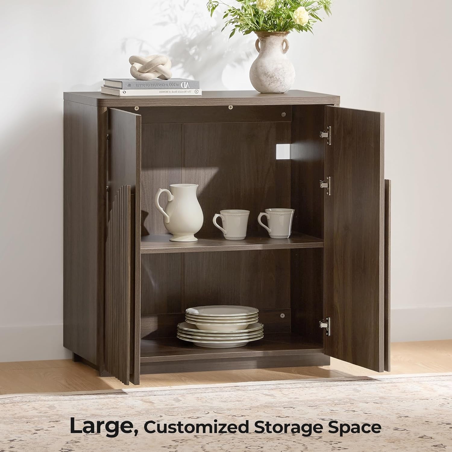 Walnut Sideboard Buffet Cabinet