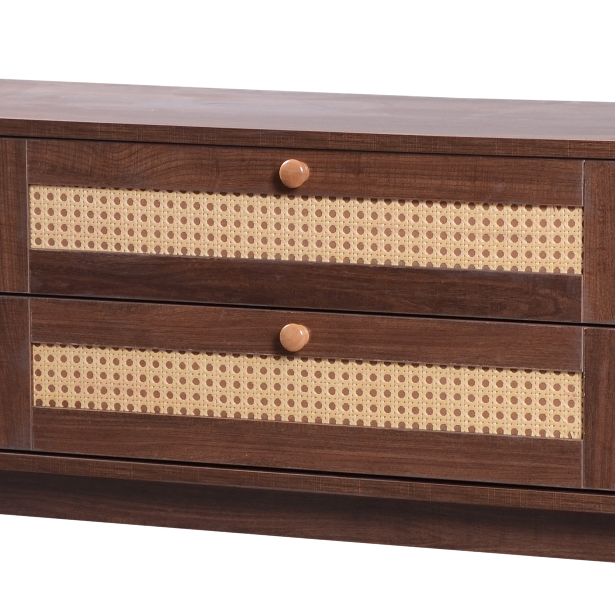 Modern Mid Century Rattan TV Stand