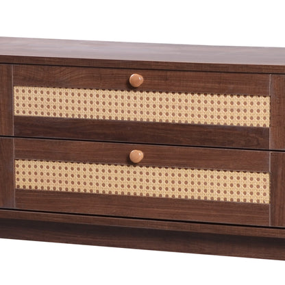 Modern Mid Century Rattan TV Stand