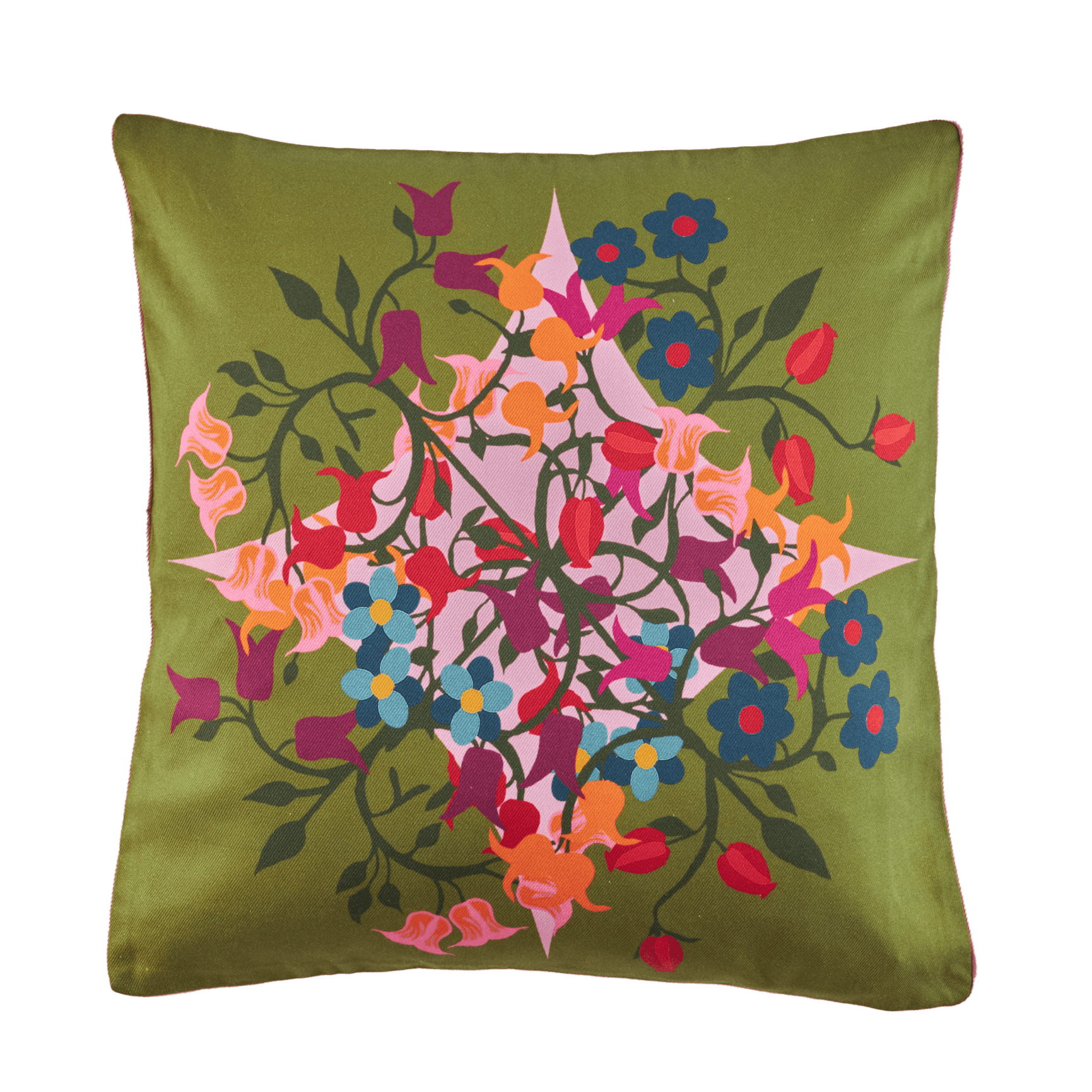 Square Pillow Cover Blumen Green