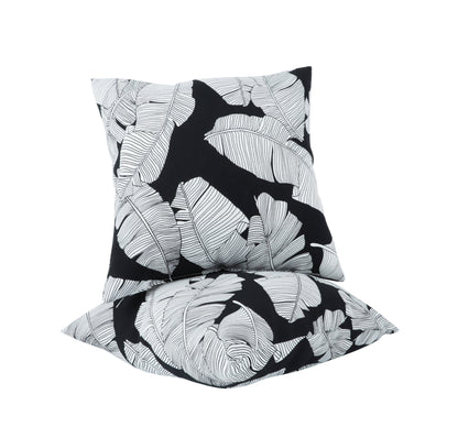 2 Pack Outdoor Throw Pillows - Black Leaf