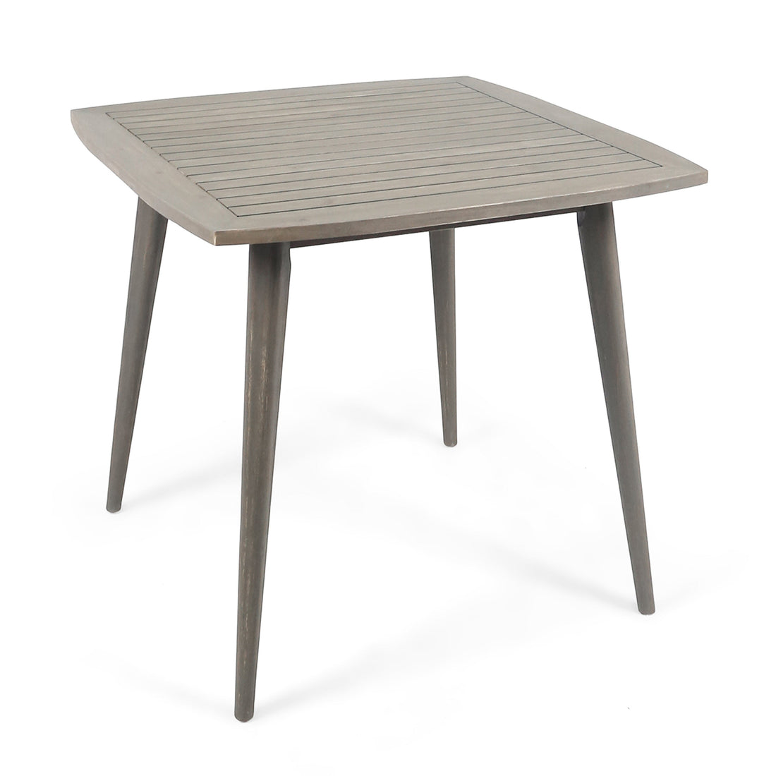 Outdoor Square Acacia Wood Table in Gray Finish