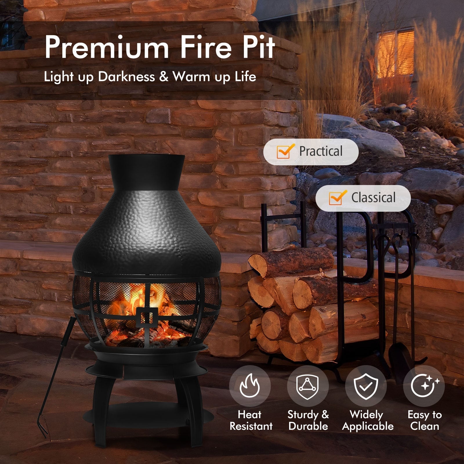 Wood Burning Fireplace for Patio