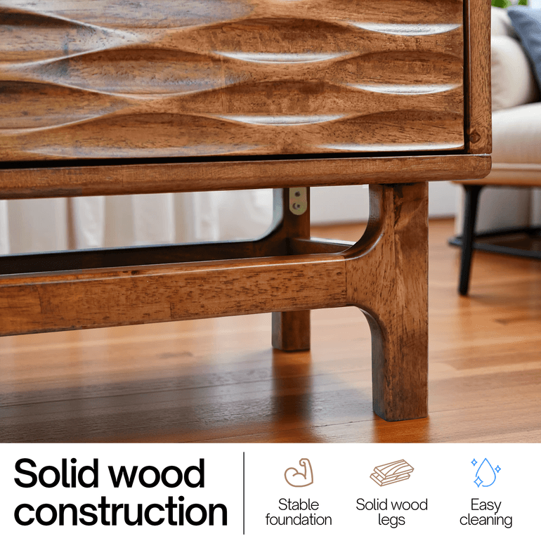 Acacia Elara Solid Wood TV Stand with Storage and Cable Management - 3 Finishes