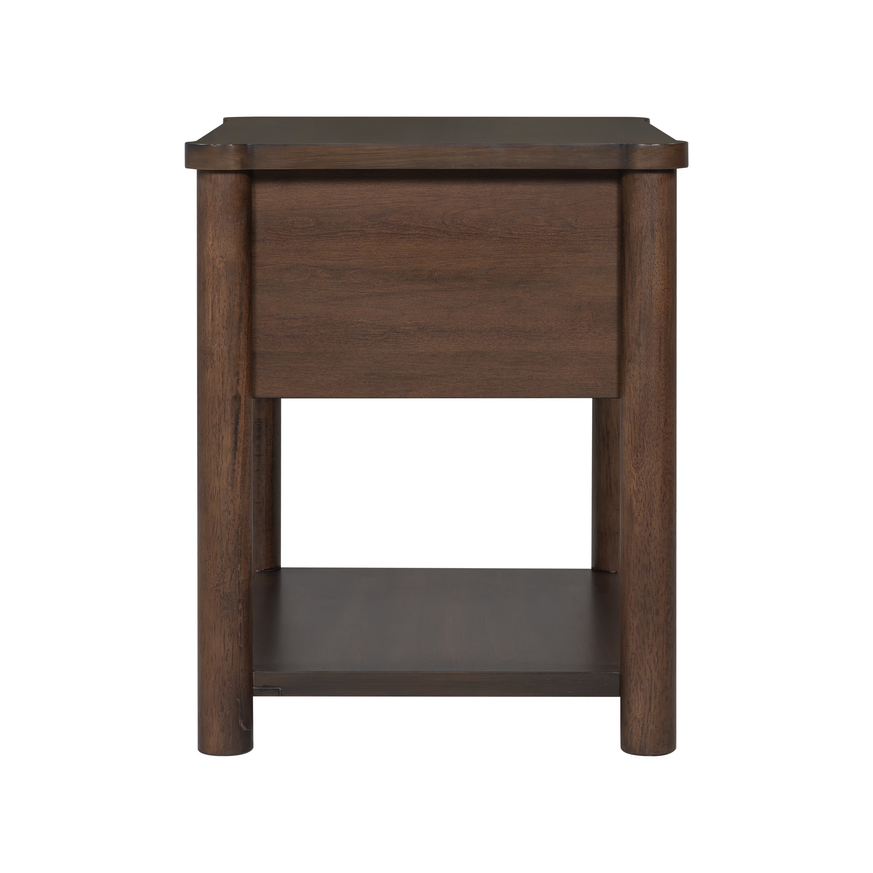 Modern Queen Bed Frame Set with 2 Nightstands - Gray/Walnut