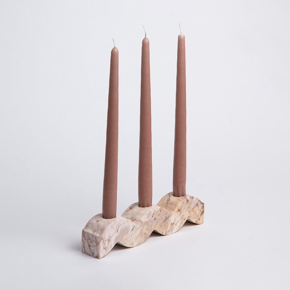 100% Natural Soapstone Wavy Candelabra