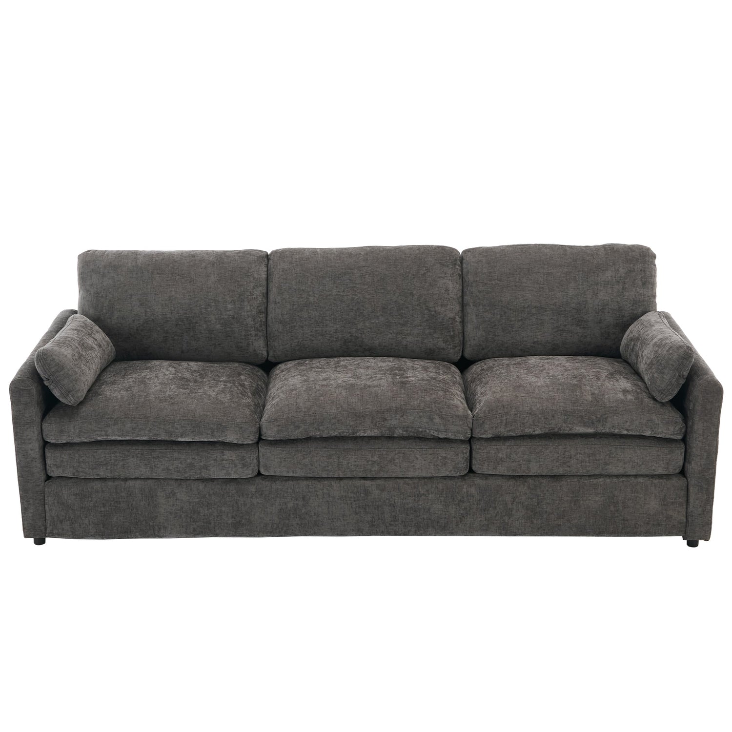 Cozy Upholstered Oversized 3-Seater Cloud Sofa in Dark Gray