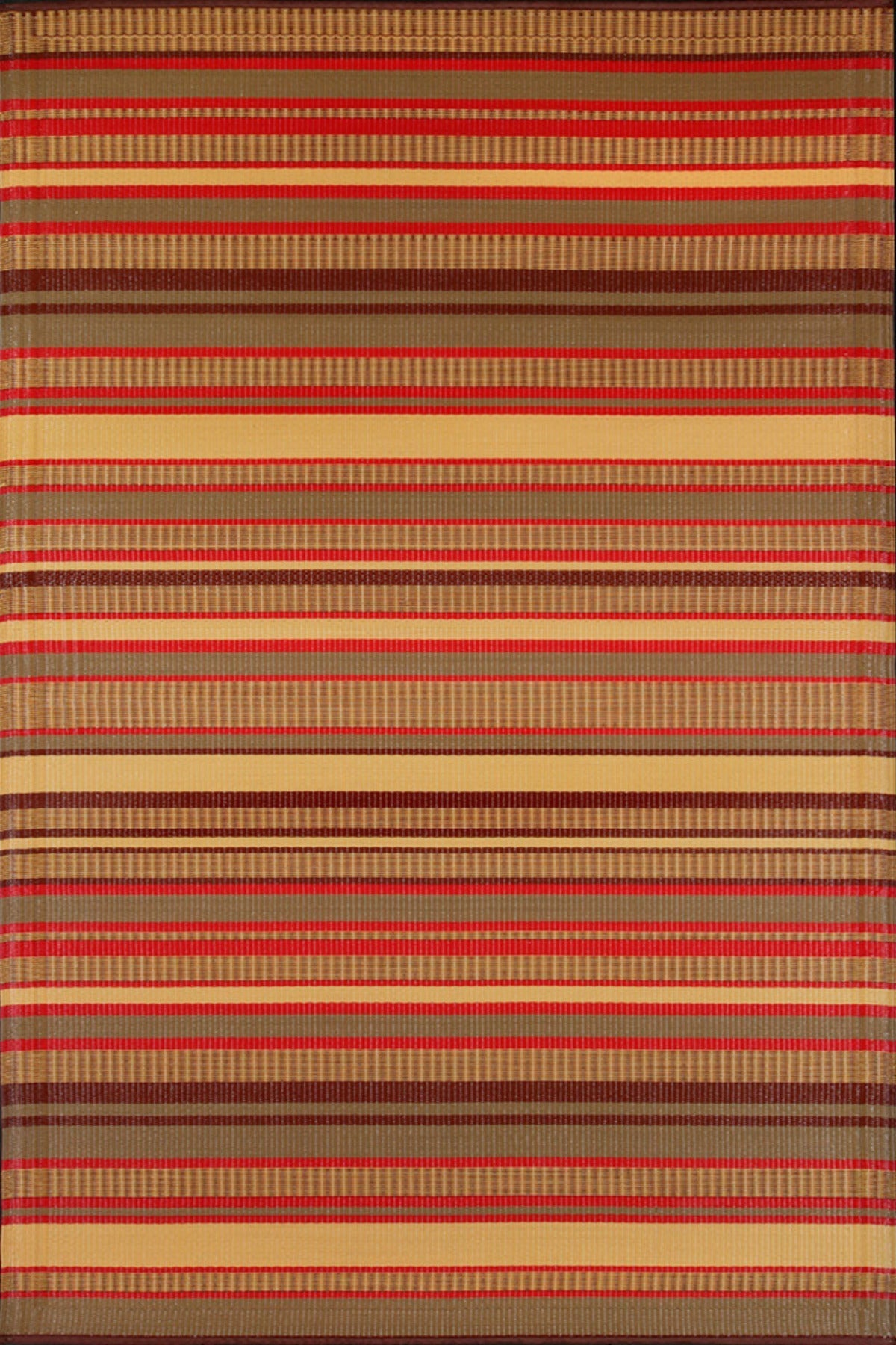 Stripes Warm Brown/Red Outdoor Mat