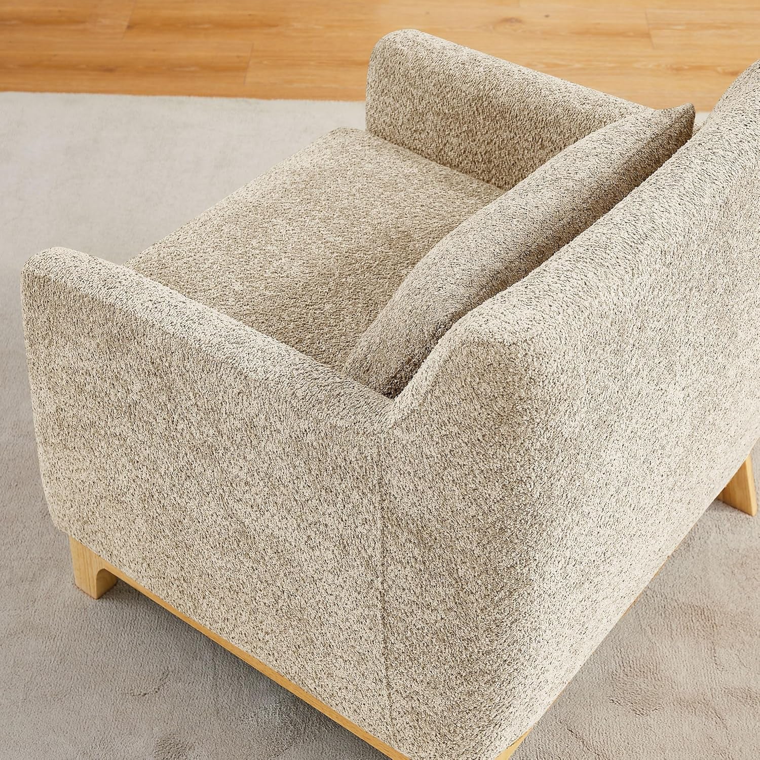 Luxurious Sherpa Oversized Accent Chair Camel Plush