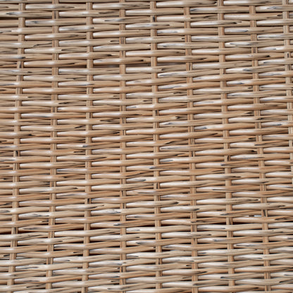 Outdoor Acacia Wood Dining Table - Teak + Light Brown Wicker