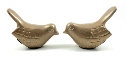 Birds of Health and Happiness in Gold Finish - Set of 2
