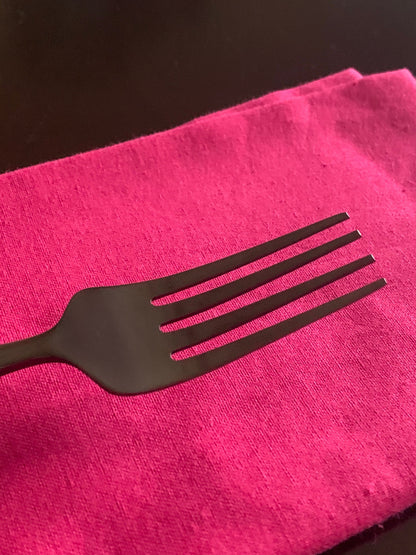 Black Dinner Fork Flatware - Set of 6