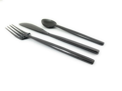 Black Stainless Steel Flatware 36 PC Set