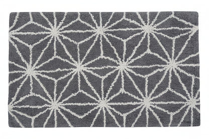 Geometric Star Bath Rug - Dark Grey