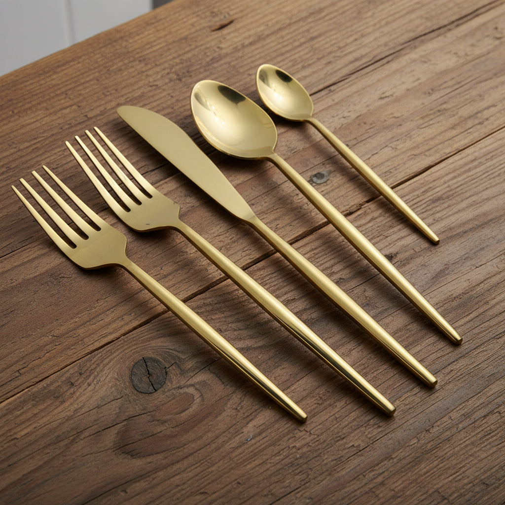 20 Piece Gold Flatware Set